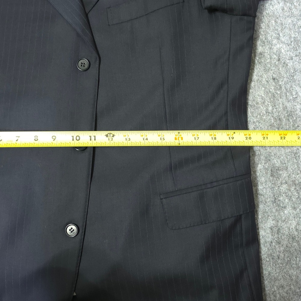 Canali Mens 3 Button Suit Dark Navy Pinstripe Made in Italy Wool  size 44R - Picture 11 of 16